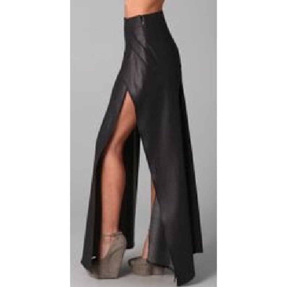 NWT $700 THEYSKEN'S THEORY INDIGO BLUE SANGA LONG DENIM LAYERED MAXI SKIRT SZ 26